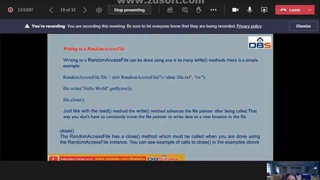 DBS -Reading and writing Files UNIT-3:Stream based I/O ,CSE II YEAR-1st SEM, JAVA смотреть онлайн