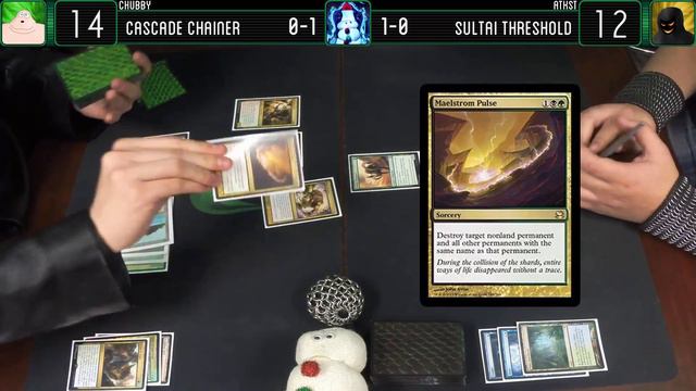 MtG Legacy Gameplay - Cascade Chainer VS Sultai Threshold смотреть онлайн