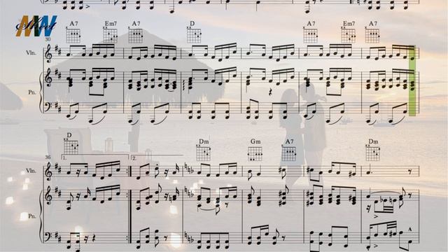 A Media Luz. Edgardo Donato ( Piano and Violin Sheet Music & Guitar Chords) смотреть онлайн