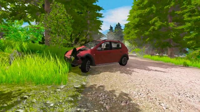 Dacia Sandero vs Fallen Tree – BeamNG Drive смотреть онлайн