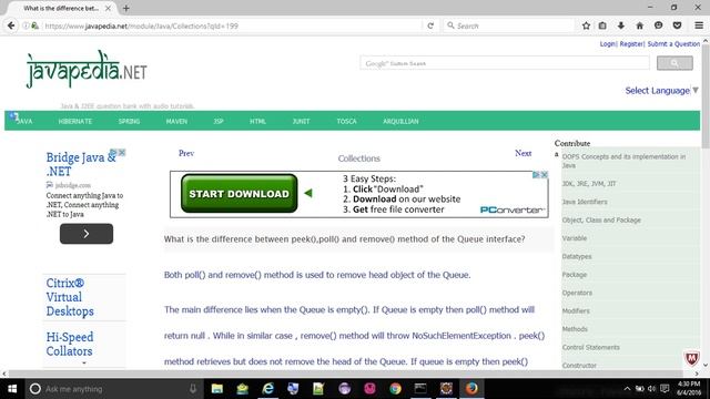 Difference between peek(),poll() and remove() method of the Queue interface?
- javapedia.net смотреть онлайн