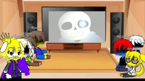 реакция персонажей андертейл на песню Санса "я сильнее чем ты"