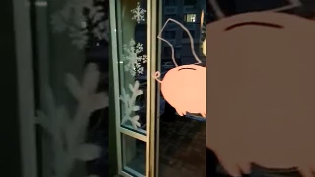 Рисунки на окнах к Новому году(8) смотреть онлайн