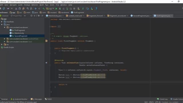 Latest Navigation drawer with Fragment Implementation in Android Studio смотреть онлайн