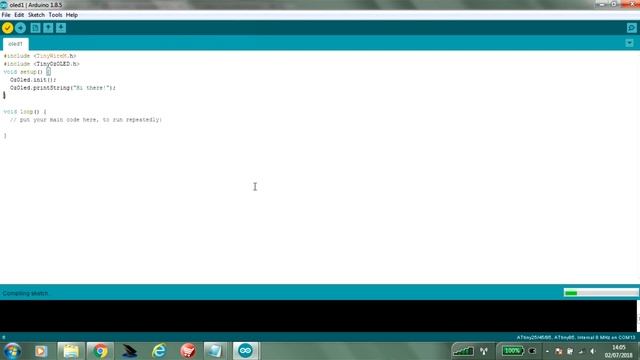 ATTINY85 driving I2C Oled 128 x 32 Display смотреть онлайн