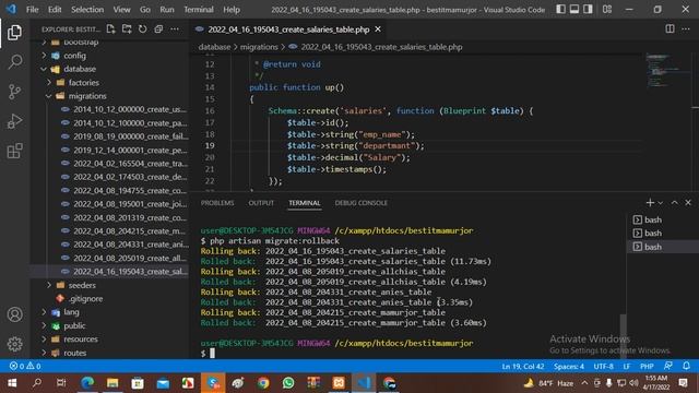 All Command Migration | Databases & Migrations | Create Table using Migration || Mamurjor IT смотреть онлайн