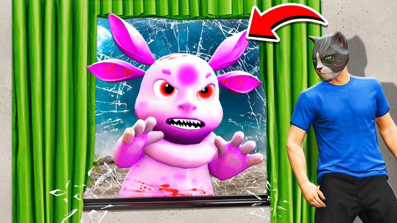 КОШМАРНЫЙ ЛУНТИК СЛЕДИТ ЗА ОКНОМ И ПЫТАЕТСЯ УБИТЬ МЕНЯ! ЛУНТИК И ЕГО ДРУЗЬЯ ГТА 5 МОДЫ МУРКА смотреть онлайн