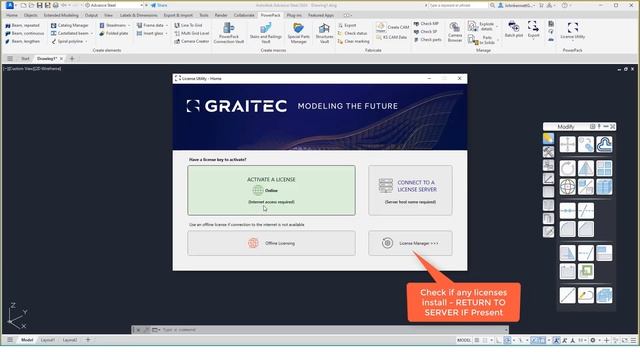 Graitec PowerPack for Autodesk Advance Steel - License Processes смотреть онлайн