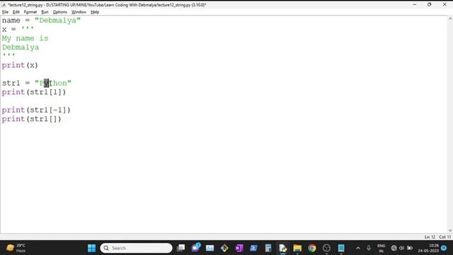 String in Python | Python For Absolute Beginner | Learn Coding With Debmalya | #python #beginners смотреть онлайн