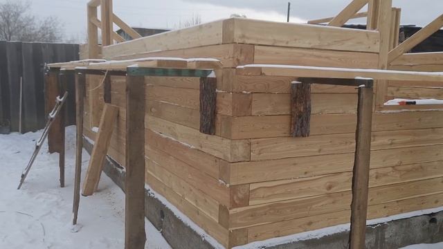 Дом из бруса 4х6/ Строительство жилого дома из строганного бруса 150х150мм/ Своими руками, 24кв. смотреть онлайн