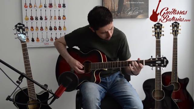 Demostración Guitarra electroacustica Ibanez AEG10II Roja смотреть онлайн