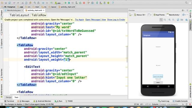 Java - Setup space occupied by each element | Hangman Android App смотреть онлайн