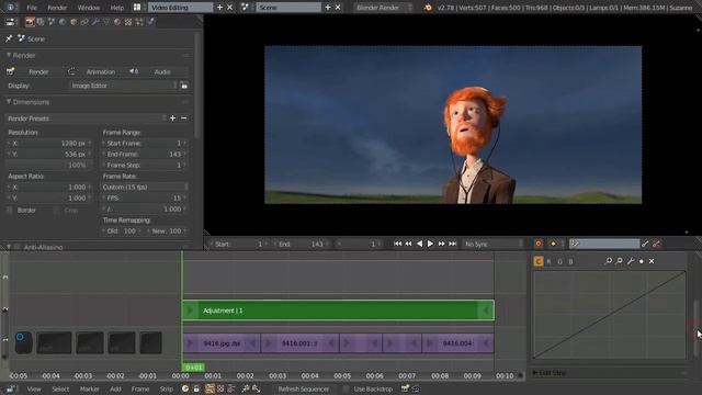 Видео-редактор Blender 26 - Adjusment смотреть онлайн