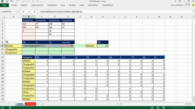 Excel Magic Trick 1036: SUM Rectangular Table, 1 condition Row Headers & Or Criteria Column Headers