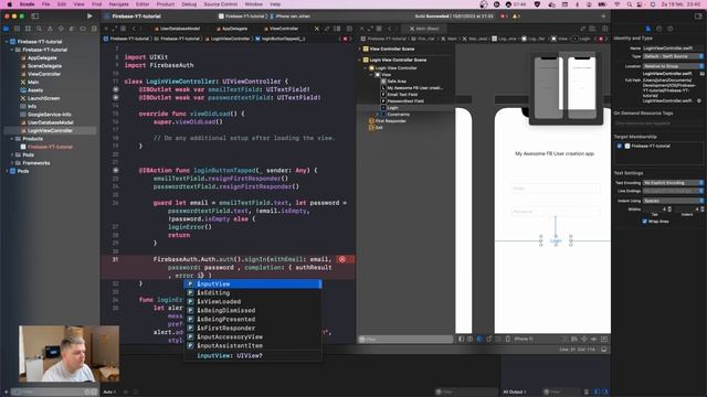 Firebase and Swift Tutorial. How to login a User with Swift 5.5 and Firebase using Xcode смотреть онлайн