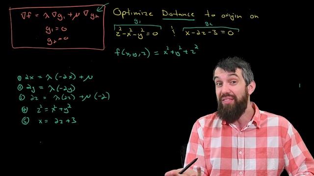 Lagrange Multipliers with TWO constraints | Multivariable Optimization смотреть онлайн