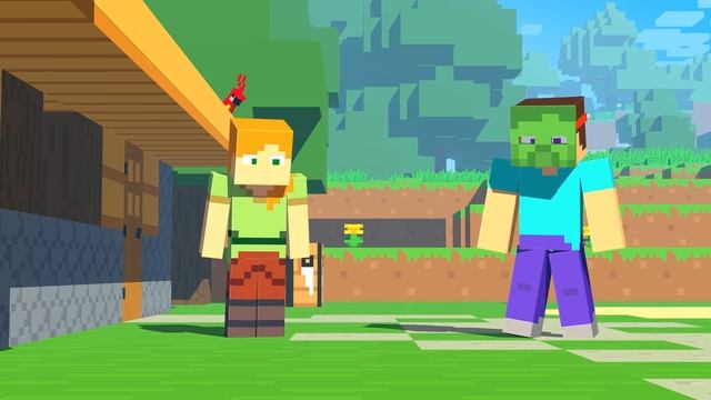 ZOMBIE STEVE?! Minecraft Animation - Alex and Steve Life смотреть онлайн
