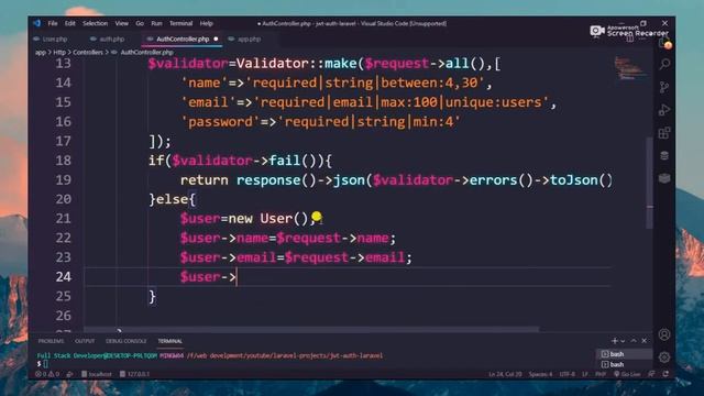 Laravel auth with json web token || laravel auth with jwt смотреть онлайн
