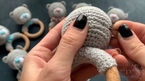 Вяжем погремушку Мишка Тедди крючком. Мастер класс.