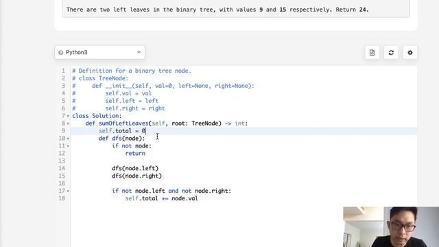 Leetcode - Sum of Left Leaves (Python) смотреть онлайн