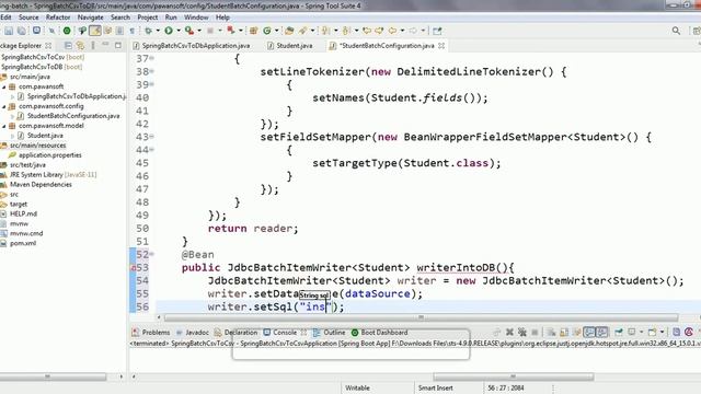 Spring Batch - CSV File to MySQL Database смотреть онлайн
