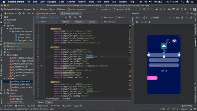 7. Building Layout in XML to Login user using Firebase Auth смотреть онлайн
