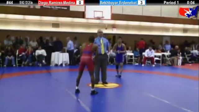 NYAC FS 55 KG / 121.25 lbs: Diego Ramirez-Medina vs. Bekhbayar Erdenebat смотреть онлайн