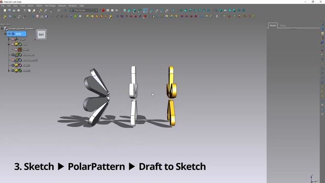 Various ways to create circular pattern with one sketch / Freecad смотреть онлайн