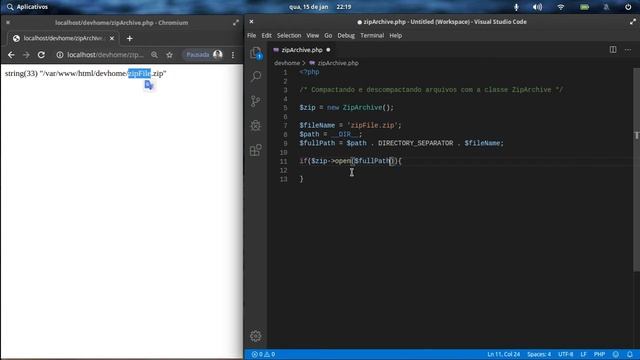 Compactando e Descompactando arquivos com a classe ZipArchive do PHP смотреть онлайн