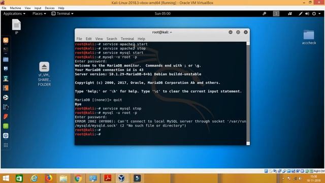 Starting Services HTTP, MySql, SSH in Kali Linux смотреть онлайн