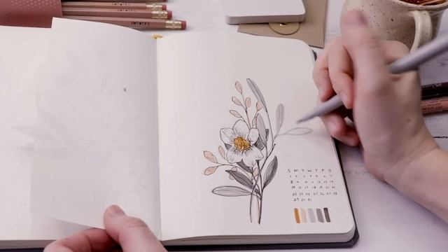 Plan With Me | March 2020 Bullet Journal Daffodils смотреть онлайн