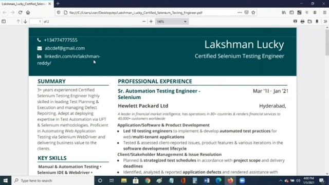 Best Resume Format for Fresher and Experienced 2021 | Sample Resumes for Tester and Web Developers смотреть онлайн