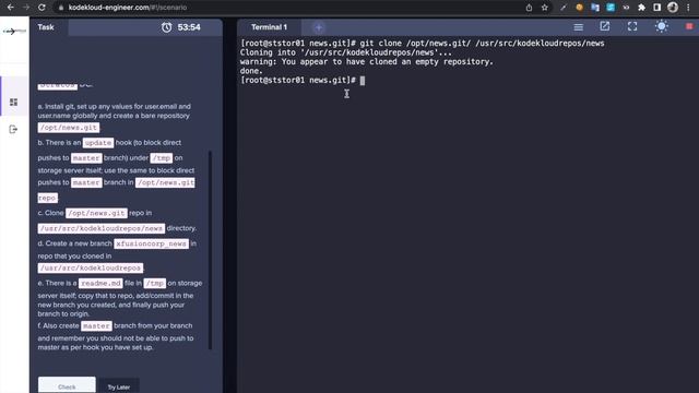 Git Setup from Scratch Kodekloud task смотреть онлайн