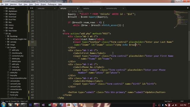ADD, EDIT, UPDATE AND DELETE using PHP, MySQL and Java Script Part 4 Edit and Update Button смотреть онлайн