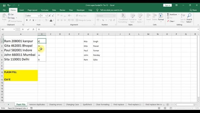 Excel Shortcut 2 Min Super Funda Flash Fill Trick 7 смотреть онлайн