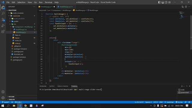Multi Range Slider in React Js смотреть онлайн