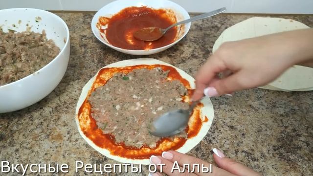 Ламаджо-Царский УЖИН за 10 минут! Обалденно Вкусно! Лаваш и Жмени Фарша! смотреть онлайн