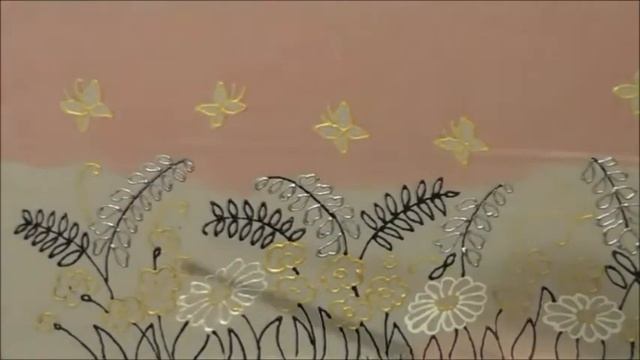 Summer field on silk