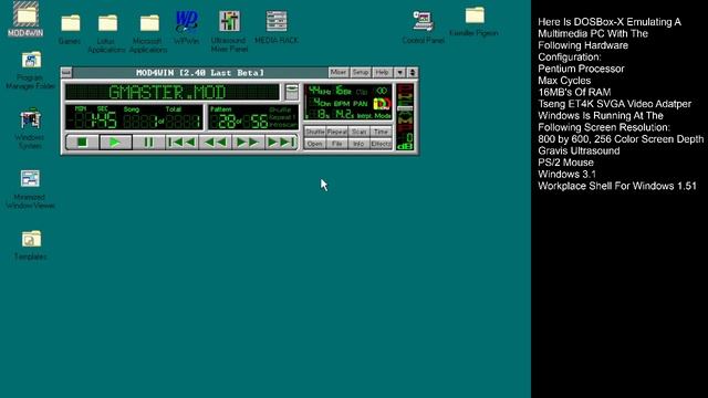 Gore Master : MOD4WIN (DOSBox-X, Windows 3.1) смотреть онлайн