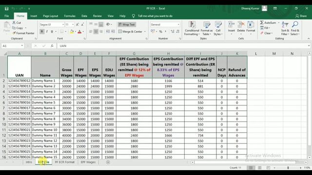 How to generate PF ECR TEXT file in excel | PF Challan смотреть онлайн
