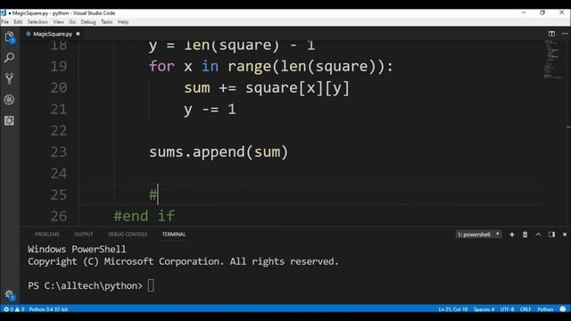 magic square in python ? смотреть онлайн