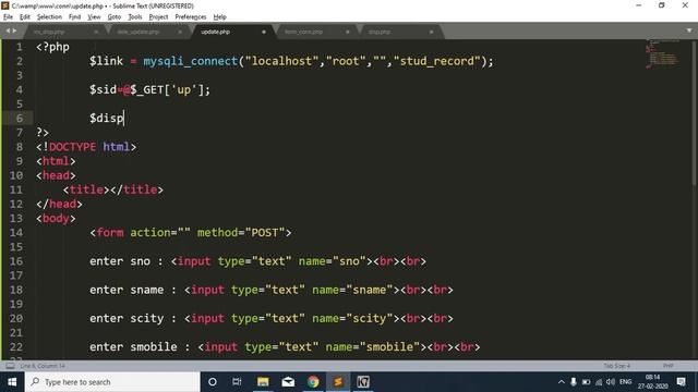 php connectivity part - 5 fetch data for update смотреть онлайн