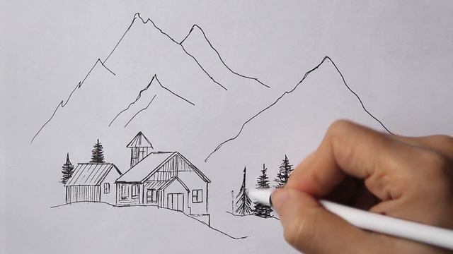 Как нарисовать Пейзаж Легко | Пейзаж для начинающих @ProstoRisyem смотреть онлайн