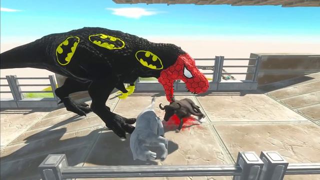 BATMAN T-REX Vs SUPERMAN TREX DEATH RUN EVOLUTION Of DINOSAUR | Strongest Dinosaur | Jurassic World