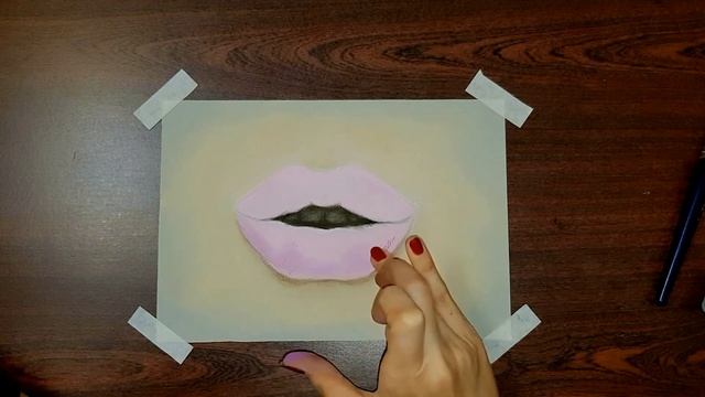 How to draw pink lips with soft pastel - Как нарисовать розовые губы сухой пастелью смотреть онлайн
