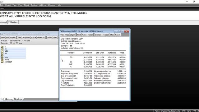 Eviews- how to detect and remove heteroskedasticity смотреть онлайн