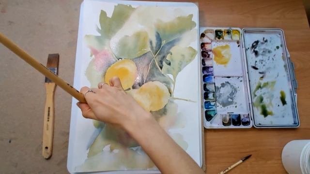 Рисуем акварелью тыквы/ осенние мотивы акварелью. смотреть онлайн