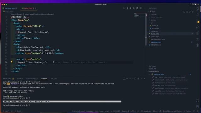 The JS Dev Envrionment File Structure смотреть онлайн
