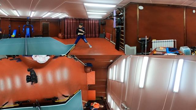 Настольный теннис. Видео 360. Удар слева короткими шипами. смотреть онлайн