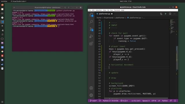 Python and Pygame Platform Game Part 4 - Horizontal Movement смотреть онлайн
